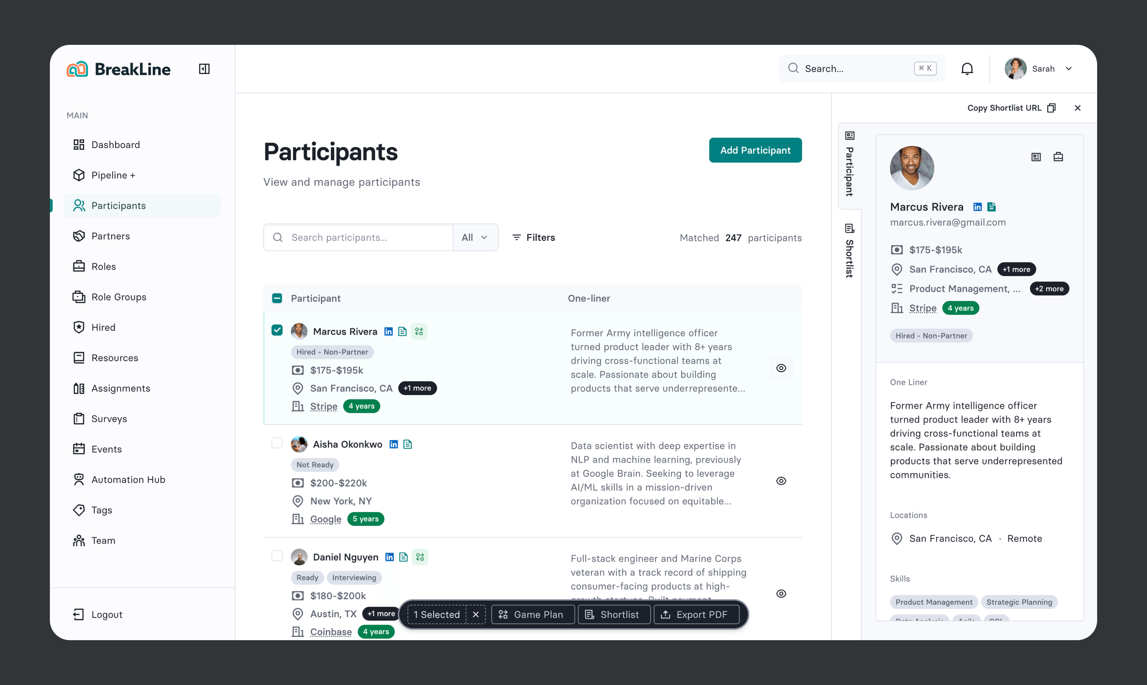 BreakLine Platform screenshot